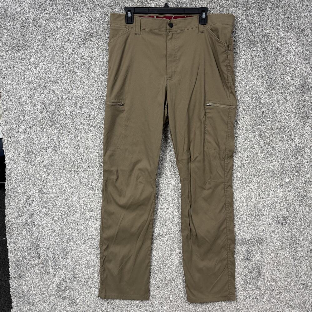 Wrangler Cargo Pants 36x30.5 Khaki Nylon Stretch Outdoor Hiking Travel Gorpcore